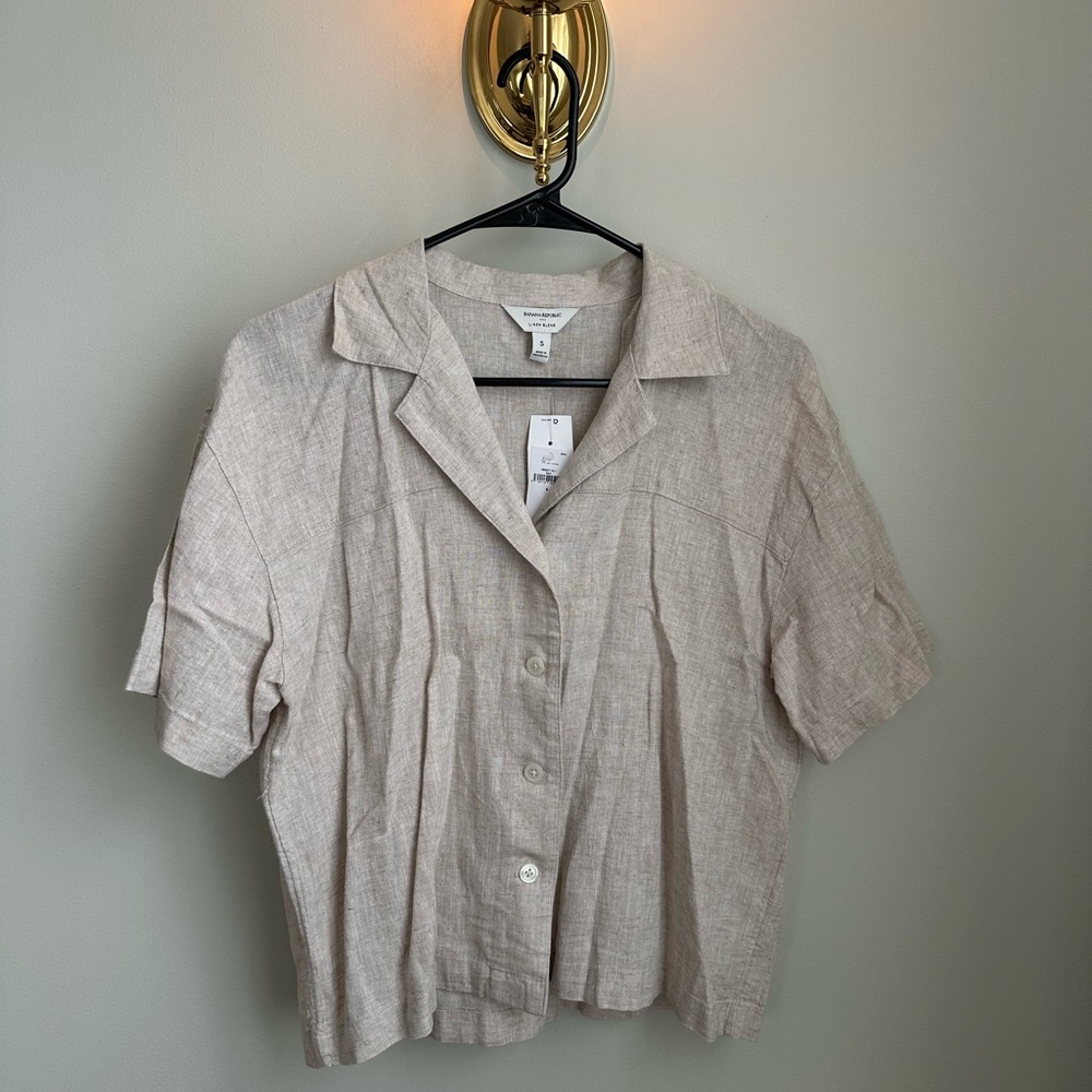 Banana Republic Light Tan Button-Down Shirt